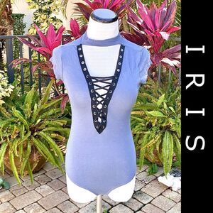 Iris Grommet Lace-Up Bodysuit